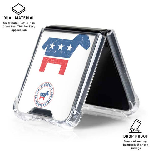 Democrat Donkey Galaxy Z Flip6 Clear Case